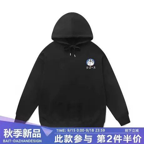 潮牌日系趣味机器猫圆领卫衣男女秋冬季卡通学生宽松薄款上衣商品大图