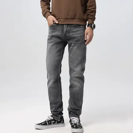 美式牛仔裤男2024新款古典灰宽松直筒春秋款潮牌潮流高街男士裤子商品大图