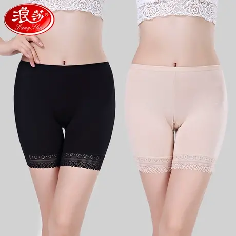2条 浪莎安全裤防走光女士蕾丝可外穿薄款夏季大码三分保险打底裤图片