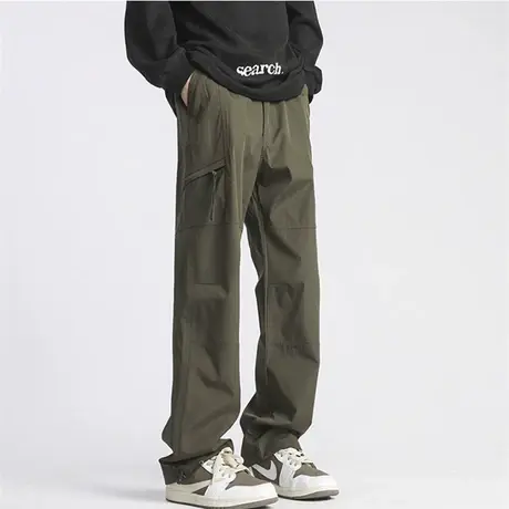 户外冲锋裤男新款美式春秋季休闲直筒防风束脚工装裤子男生商品大图