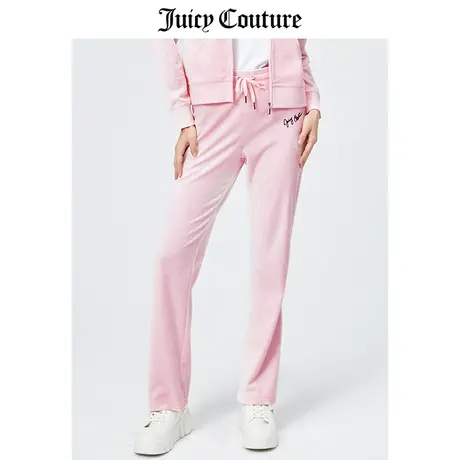 Juicy Couture橘滋休闲长裤女春季新款天鹅绒长裤微喇直筒阔腿裤商品大图