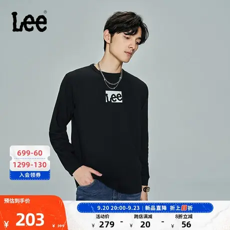 Lee商场同款23新品舒适版logo圆领男长袖T恤多色LMT0045054DR图片