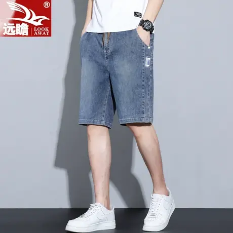 夏季薄款牛仔短裤男2023新款宽松直筒男士潮牌宽松休闲5五分裤子商品大图