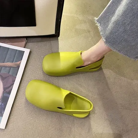 雨鞋女夏季2023新款时尚外穿防滑厚底防水短筒雨靴包头后空凉拖鞋商品大图