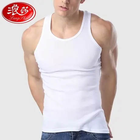 浪莎男士纯棉背心男透气薄款男打底背心紧身春夏季运动汗衫100%棉图片