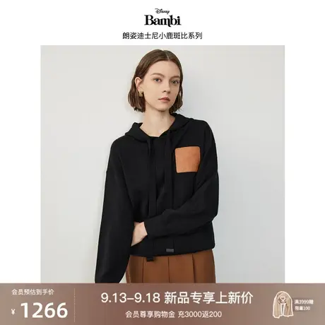 【迪士尼小鹿斑比系列】朗姿羊毛休闲风毛针织衫2023冬季新款上衣商品大图