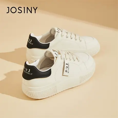Josiny/卓诗尼厚底面包板鞋2024新款春季增高小白鞋轻便运动女鞋商品大图