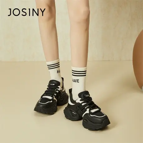 Josiny/卓诗尼老爹鞋2024新款春季舒适轻便休闲跑步厚底运动鞋子商品大图