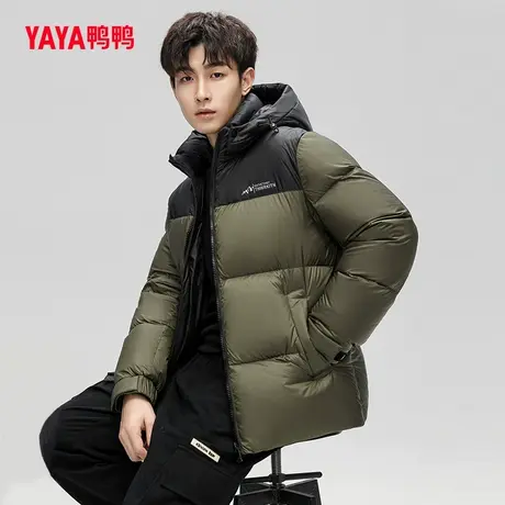 鸭鸭羽绒服男2023年秋季新款中长款连帽休闲时尚保暖外套C图片