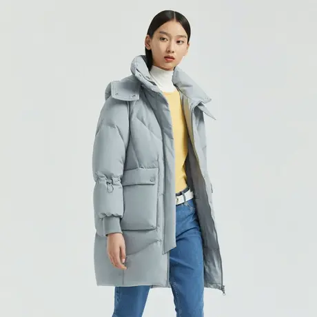 【直播秒杀】波司登羽绒服女中长款抽绳时尚保暖连帽保暖外套冬图片