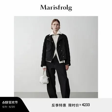 【时装羽绒】Marisfrolg玛丝菲尔冬截短式不对称羽绒外套图片