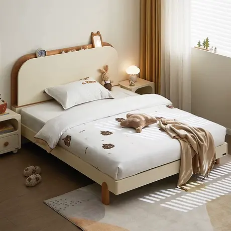 政府补贴全友家居现代简约1米2儿童床卧室小户型小孩多功能单人床商品大图