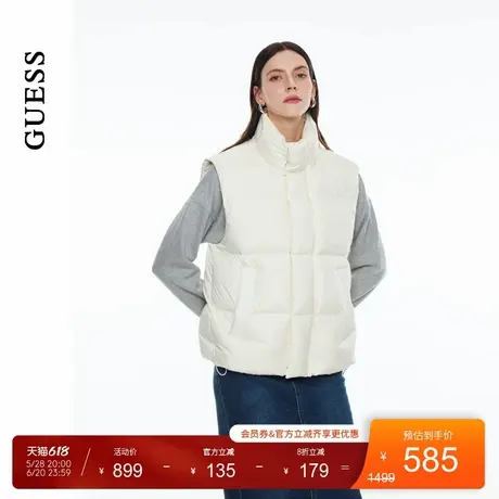 GUESS男士空气蓬感简约立领绗缝羽绒马甲-MO4W5881商品大图