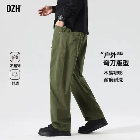 男士弯刀裤军绿色工装裤男直筒美式裤子春季2025新款冲锋裤伐木裤商品大图