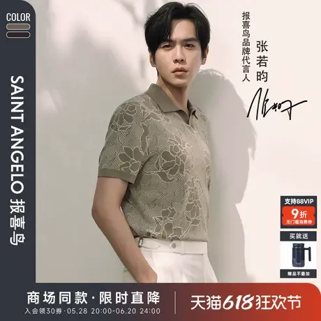 【商场同款】报喜鸟2025夏季新款男士商务休闲短袖POLO衫T恤上衣图片