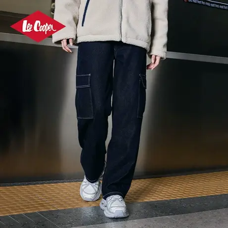 Lee Cooper牛仔裤女2025新款春季潮流复古宽松休闲阔腿裤直筒裤图片