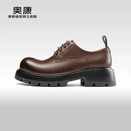 【门店发货】奥康男鞋春秋季新款青年休闲大头皮鞋厚底德比鞋商品大图