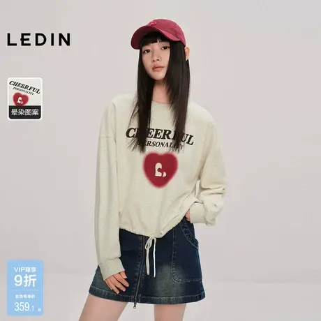 【商场同款】乐町爱心卫衣女装2025年秋季新款圆领上衣C2CRF3526商品大图