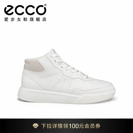 ECCO爱步板鞋女 2025新款轻便休闲高帮鞋小白鞋 街头球鞋272823商品大图