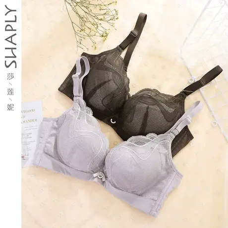 莎莲妮专柜新品调整型小胸中厚文胸性感聚拢蕾丝女士内衣记忆钢圈图片