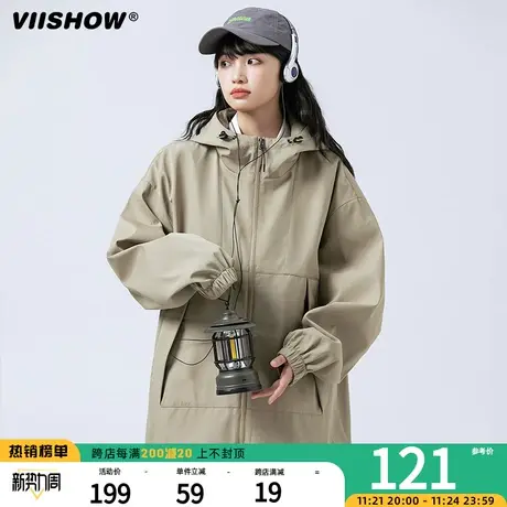 VIISHOW美式复古冲锋夹克外套男女山系登山服宽松机能潮牌春秋夹图片