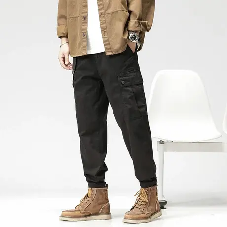 裤子男款夏季水洗工装裤潮牌高端裤子宽松高档男裤休闲裤商品大图