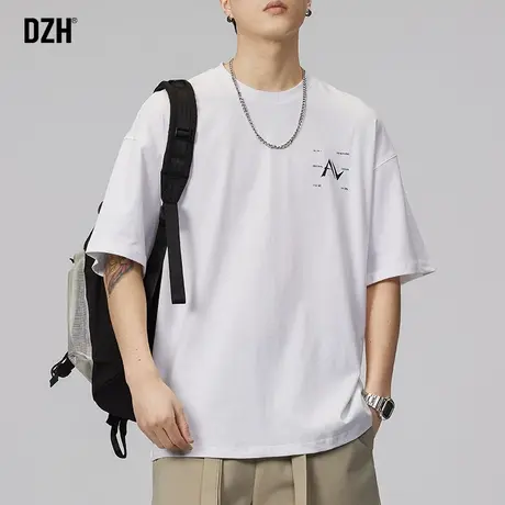 男士白色宽松t恤男纯棉短袖夏季男款潮牌男装衣服情侣装夏装半袖商品大图