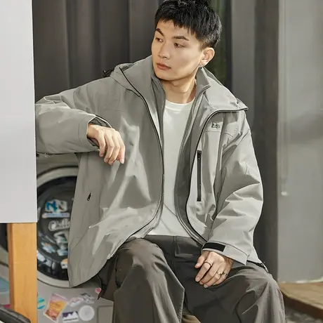 唐狮2023秋冬季新款棉衣男士连帽纯色港风户外加厚外套潮上衣1.24图片