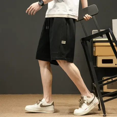 唐狮夏季休闲裤短裤男潮牌宽松工装裤运动薄款直筒显瘦五分裤卫裤图片