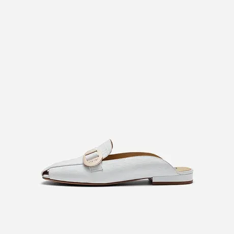 Nine West/玖熙2022年夏季新款石头纹包头拖鞋法式穆勒鞋平底凉拖商品大图