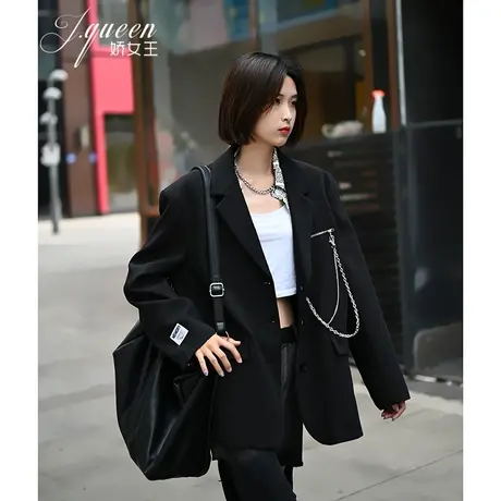 西装外套女2023秋季新款气质高级感宽松休闲中长款显瘦长袖小西服商品大图