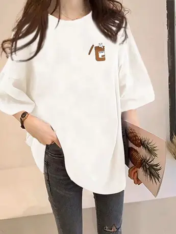 SPFA潮牌设计感字母印花正肩仿棉短袖T恤男女夏季小众百搭上衣服商品大图