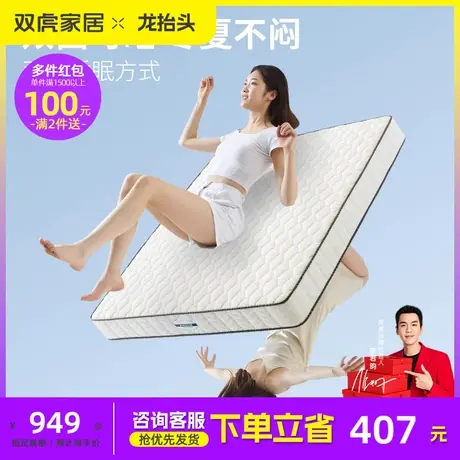双虎席梦思床双人床弹簧床垫软垫家用护脊海棉静音厚乳胶床垫舒梦商品大图