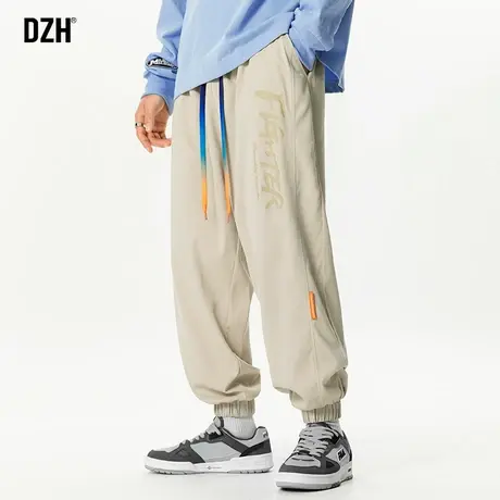男士卡其色休闲束脚裤男春夏宽松休闲裤秋季九分裤运动裤2023新款商品大图
