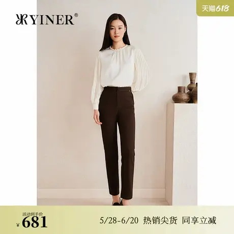 【新中式】YINER音儿专选2025春季新款珠光缎面衬衫微光泽上衣商品大图