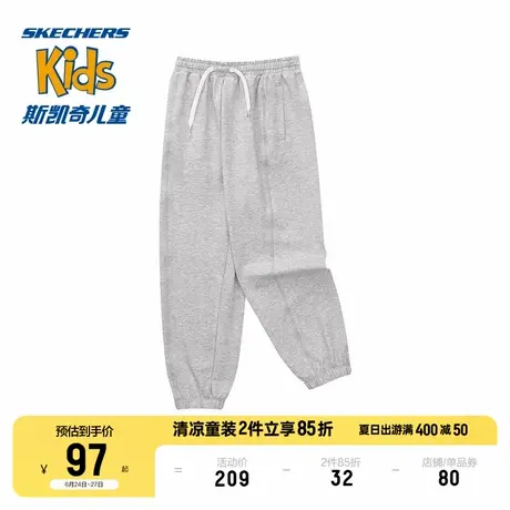 斯凯奇商场同款女童针织运动裤2024夏季季新款儿童休闲百搭长裤商品大图