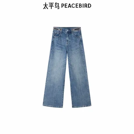 太平鸟冬季新款prince联名拼接牛仔裤A3HAE4275图片