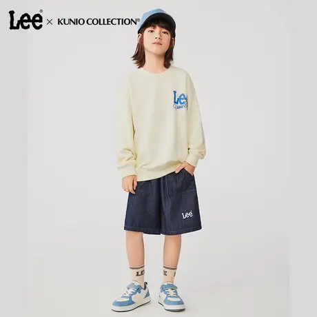 Lee童装印花logo圆领卫衣女童2025年秋季新款休闲舒适宽松上衣图片