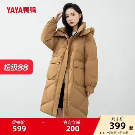鸭鸭羽绒服女2025冬季潮流韩版休闲小众设计感保暖加厚鸭绒外套Y商品大图