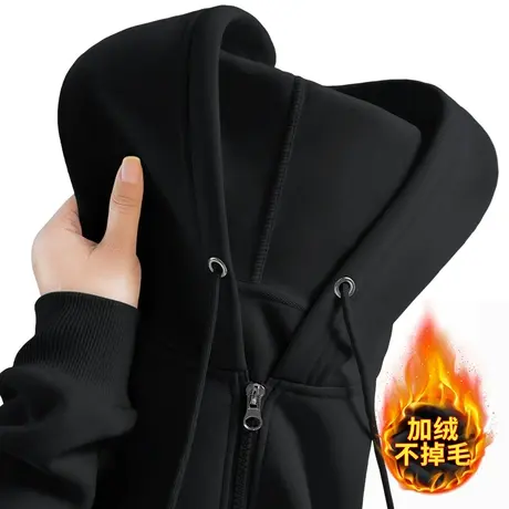 小个子卫衣外套女秋冬款2023年新款冬季连帽开衫冬装加绒加厚上衣商品大图