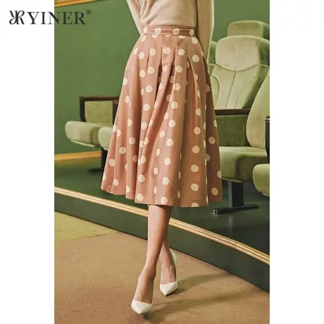 【1996系列】YINER音儿女装冬季波点真丝半身裙图片