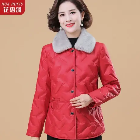 妈妈秋冬外套轻薄羽绒棉服加肥加大码中老年人棉衣女奶奶冬装棉袄图片