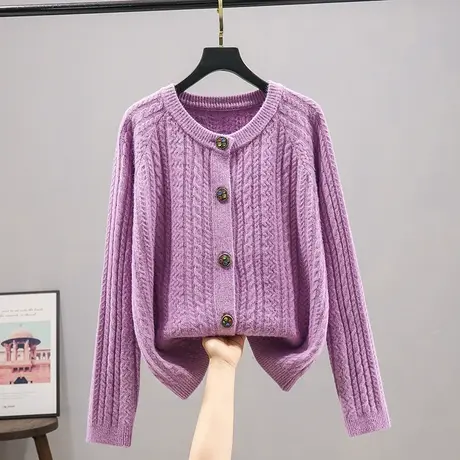 开衫女2023春装新款韩版宽松小香风针织衫外套女装毛衣长袖上衣商品大图