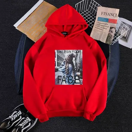 18冬装13少女孩15岁大童16初中学生韩版14短款12加绒加厚卫衣外套商品大图