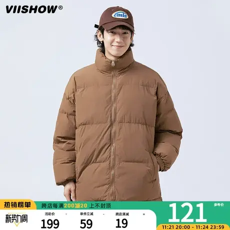 VIISHOW棉衣男冬季2023新款保暖潮牌简约棉服休闲oversize外套潮商品大图