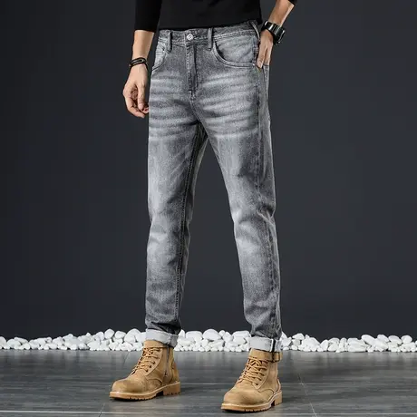 港风潮流百搭宽松男士牛仔裤宽松直筒男裤时尚破洞潮流牛仔裤男商品大图