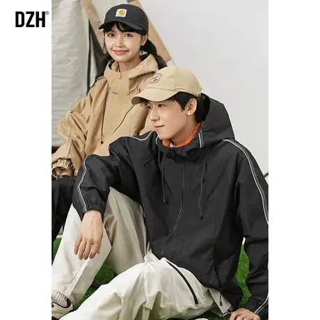 情侣连帽运动夹克男春秋季户外机能冲锋衣外套2024新款情侣装秋款商品大图