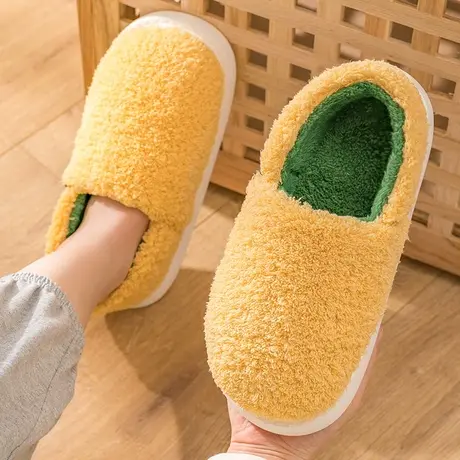 秋冬季新款室内居家厚底保暖包跟棉拖鞋女情侣毛绒月子产后棉鞋男商品大图