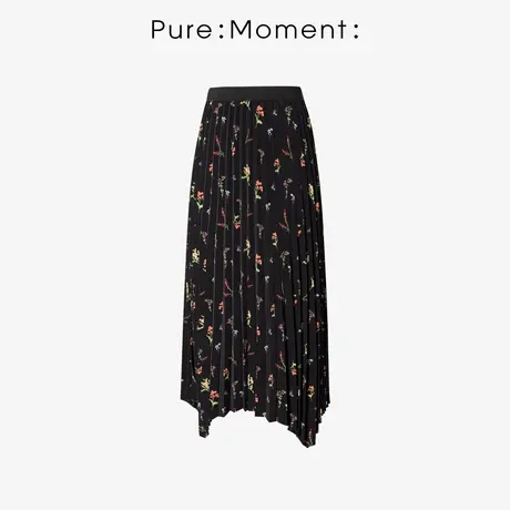 Pure:Moment/半身裙21春秋新款不规则下摆时尚休闲半裙4A7240431图片