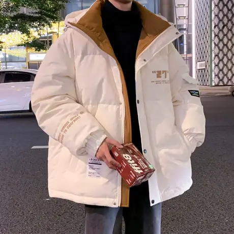 国潮羽绒服男冬季加厚2023新款连帽外套加绒青少年科技保暖防寒服图片